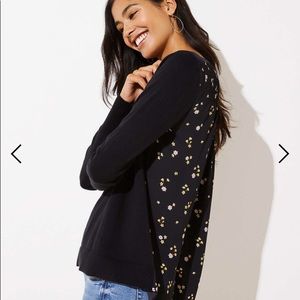 Loft mixed media floral top